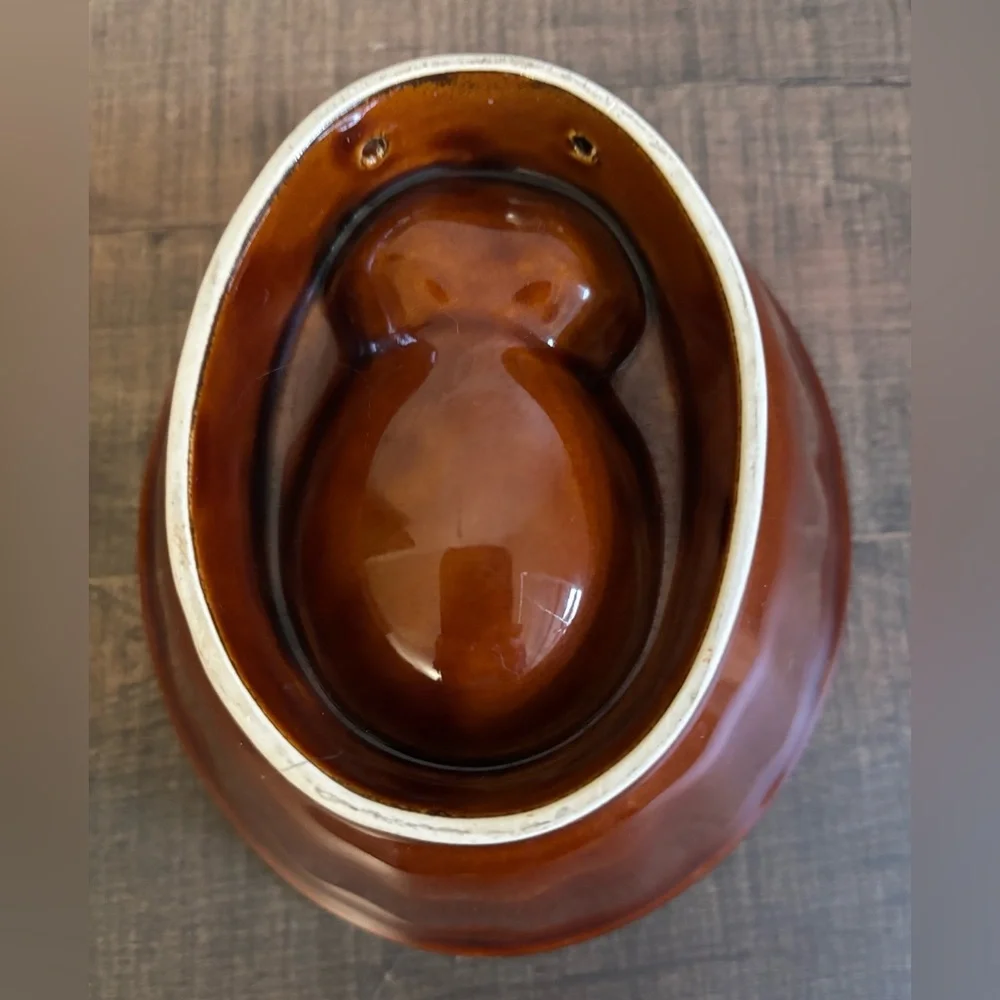 Vintage Williams Sonoma Brown Ceramic Glazed Pineapple Cranberry Jello Mold
